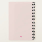 エレガントなモノグラム ゴールド スクリプト ピンク ブルー 花 ノートブック (裏面)