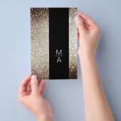 エレガントなモノグラム シルバー ゴールド チラシ (ハンドル)