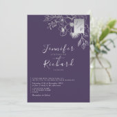 エレガントなモノグラム パープルウェディング 招待状 (スタンド正面)