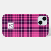 エレガントなモノグラム ピンクのチェック柄 Case-Mate iPhoneケース (裏面 (横))