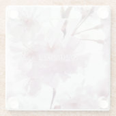 エレガントなモノグラム フラワー ガラス コースター (裏面)