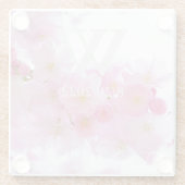 エレガントなモノグラム フラワー ガラス コースター (裏面)