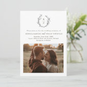 エレガントなモノグラム ブラック＆ホワイト フォーマル ウェディング 招待状 (スタンド正面)