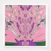 エレガントなモノグラム ブルーム ペーパー ディナー ナプキン (正面)