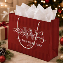 エレガントなモノグラム メリークリスマス カリグラフィー レッド