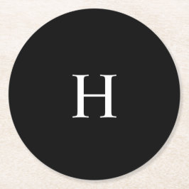 エレガントなモノグラム ラウンドペーパーコースター