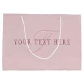 エレガントなモノグラム | ローズゴールド ラージペーパーバッグ (裏面)