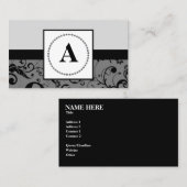 エレガントなモノグラム 名刺 (正面/裏面)