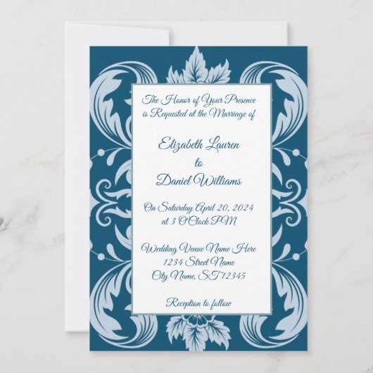 エレガントなモノグラム 招待状 (裏面)