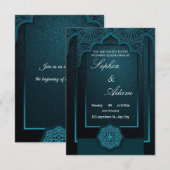 エレガントなモロッコの結婚式招待状 サンキューカード (正面/裏面)