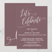 エレガントなモーブのレセプション・オンリーを祝おう 招待状 (正面/裏面)