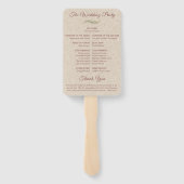 エレガントなモーブ フローラル & グリーンの結婚式プログラム ハンドファン (裏面)