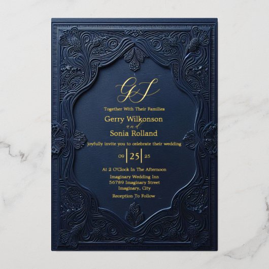 エレガントなユニオンの箔押し招待状 箔招待状 (正面)