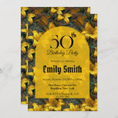 エレガントなユリのアクセントサプライズ誕生日 招待状 (正面/裏面)