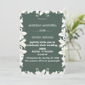 エレガントなユリのフレーム ウェディング招待状 招待状 (スタンド正面)