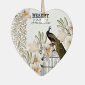 エレガントなユリの孔雀のハート セラミックオーナメント (右)
