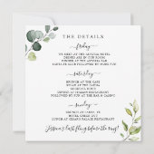 エレガントなユーカリとひまわりのバチェロレッテウィークエンド 招待状 (裏面)