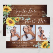 エレガントなユーカリとサンゴバラのフラワーウェディング セーブザデート (正面/裏面)