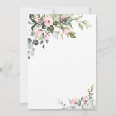 エレガントなユーカリとバラのグリーン ウェディング 招待状 (裏面)
