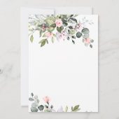 エレガントなユーカリとバラのブッシュ　ブライズシャワー 招待状 (裏面)