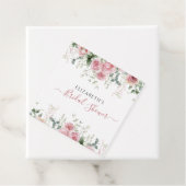 エレガントなユーカリとピンクのバラの招待状 フェイバータグ (インサイチュ)