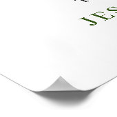 エレガントなユーカリと白いバラのウェディング ウェルカム ポスター (角)