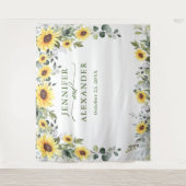 エレガントなユーカリのひまわり写真用背景 タペストリー (正面)