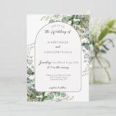 エレガントなユーカリのアーチ ウェディング 招待状 (スタンド正面)