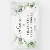 エレガントなユーカリのウェディングシャワーウェルカム 横断幕 (縦)