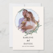 エレガントなユーカリのグリーンがかった風景を写した写真 招待状 (正面)