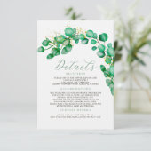 エレガントなユーカリのグリーンウェディングの詳細 エンクロージャーカード (スタンド正面)