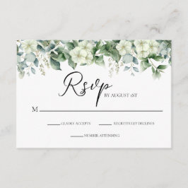 エレガントなユーカリのグリーン植物学的なRSVP エンクロージャーカード