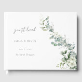 エレガントなユーカリのグリーン ゲストブック (正面)