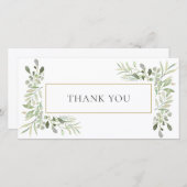 エレガントなユーカリのグリーン　サンキュー サンキューカード (正面/裏面)
