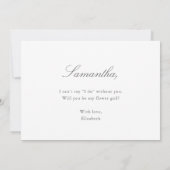 エレガントなユーカリのグリーン 花嫁の女の子へのプロポーズ 招待状 (裏面)