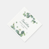 エレガントなユーカリのスクリプト　ブライダルシャワーの紙 スタンダードカクテルナプキン (角)