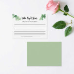 エレガントなユーカリのデートナイトアイデア ブライダルシャワー アドバイスカード<br><div class="desc">ユーカリのエレガントなデザインが特徴のデートナイトアイデアカード ブライダルシャワー</div>