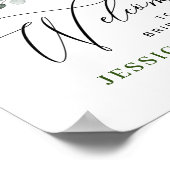 エレガントなユーカリのバラが歓迎する ブライズシャワー ポスター (角)