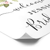 エレガントなユーカリのブライダルシャワーのウェルカムサイン ポスター (角)