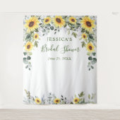 エレガントなユーカリのブライダルシャワーの写真用背景 タペストリー (正面)