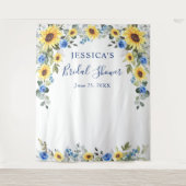 エレガントなユーカリのブライダルシャワーの写真用背景 タペストリー (正面)