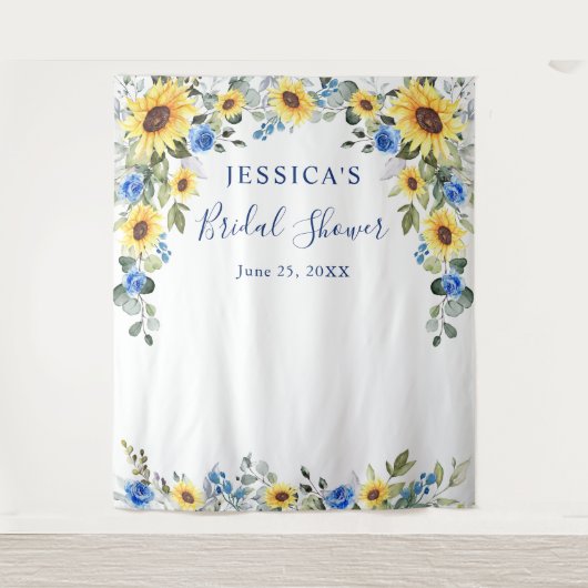 エレガントなユーカリのブライダルシャワーの写真用背景 タペストリー (正面)