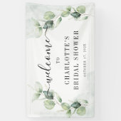 エレガントなユーカリのブライダルシャワーウェルカム 横断幕 (縦)