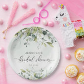 エレガントなユーカリのブライダルシャワーナプキン ペーパープレート (パーティー)