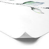 エレガントなユーカリのブライダルシャワーフォトプロップフレーム ポスター (角)