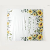 エレガントなユーカリのブライダルシャワー写真用背景 タペストリー (正面(横))