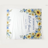 エレガントなユーカリのブライダルシャワー写真用背景 タペストリー (正面(横))