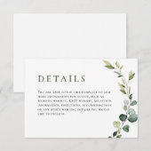 エレガントなユーカリのボヘミアンスタイルのウェディング エンクロージャーカード (正面/裏面)