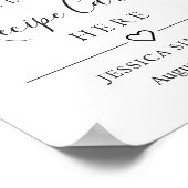 エレガントなユーカリのレシピカード ブライダルシャワー ポスター (角)