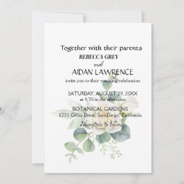エレガントなユーカリの植物写真 招待状